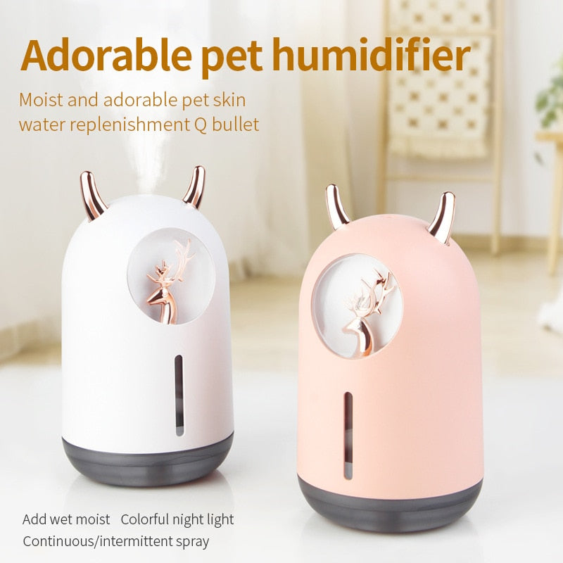 New Humidifier Cute Pet Mini Household Small Moisturizing Aromatherapy Car Creativity Air Bear USB Humidifier LED Mist Maker