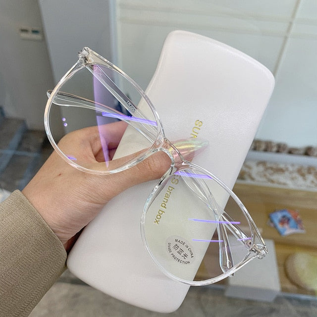 Transparent Computer Glasses Frame Women Men Anti Blue Light Round Eyewear Blocking Glasses Optical Spectacle Eyeglass